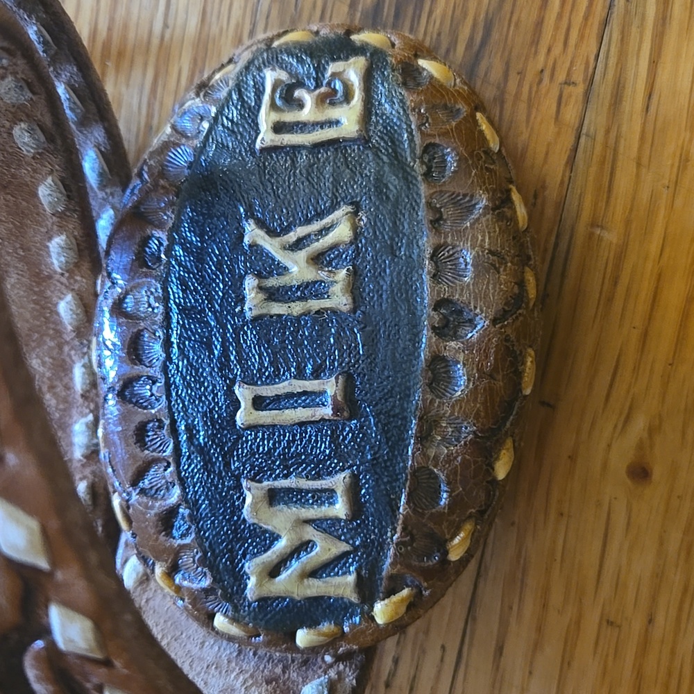 Vintage Mike Brown Leather Men's Belt 28-34 Waist